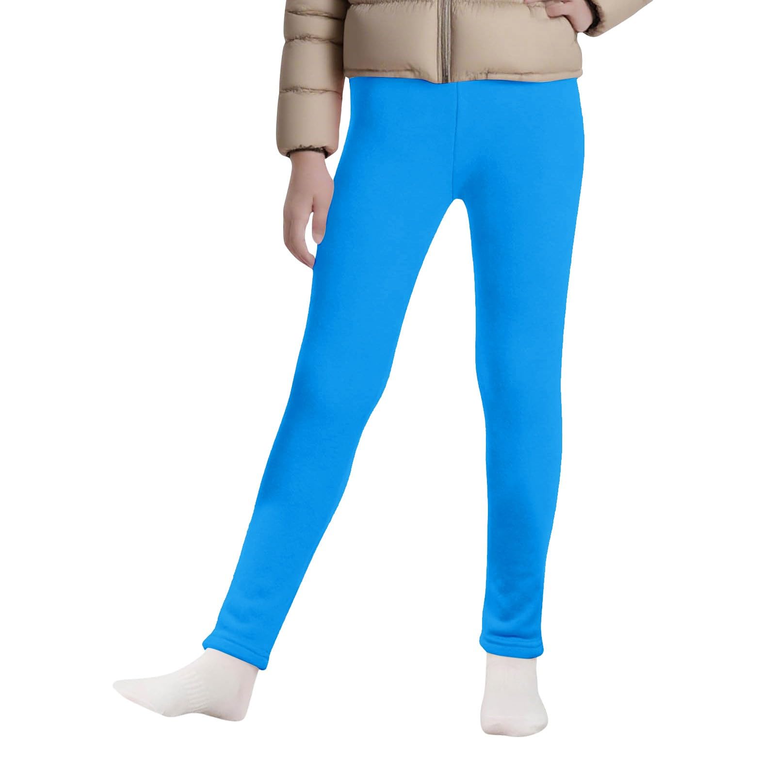 Generisch Leggings per bambini con fodera in pile, stile autunno/inverno, spessi, con vita elasticizzata, leggings termici, comodi pantaloni termici skinny Treggings divertenti