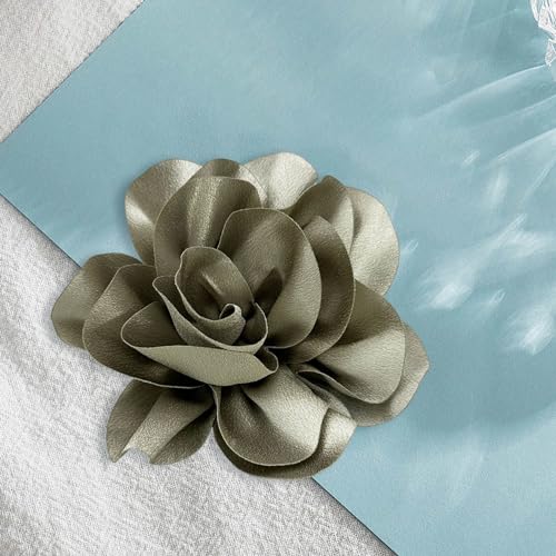 Image of Dainty Satin Fabric Flower Brooches for Women Large Rose Floral Brooch for Party Dance Wedding Banquet Elegant Camellia Fashion Brooch Pin for Women Girl 5.5inch