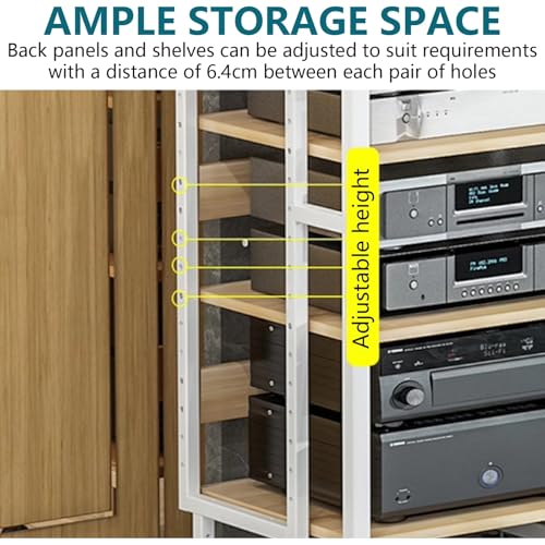 Support audio pour lecteur CD et amplificateur : meuble réglable à roulettes - 6