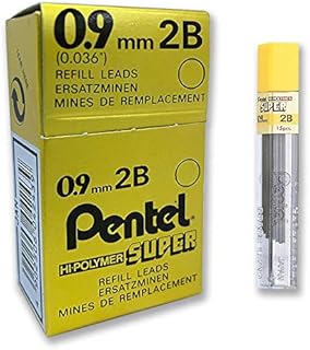 Pentel Super Hi-Polymer Przewody, 0,9 mm, klasa 2B, 1 rurka z 15 przewodów