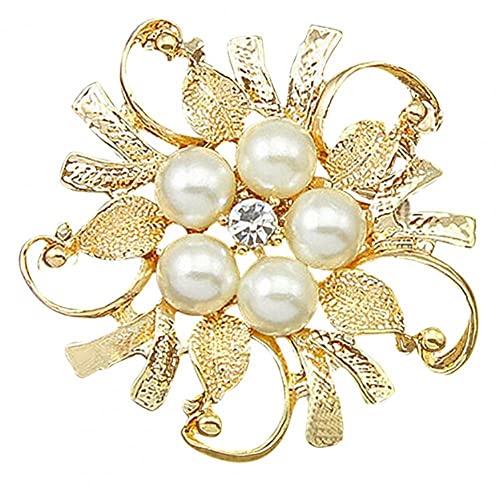 Broche fleur en perle femme accessoire de fête Monton élégant sans déformation couleur d 1pcs