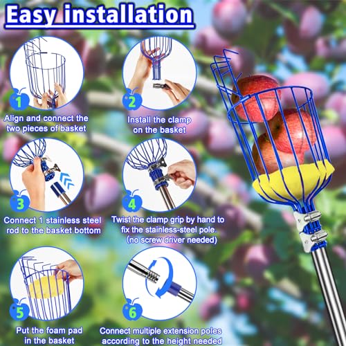 Extensor para cosechar frutas 13 ft ajustable acero miniatura 4