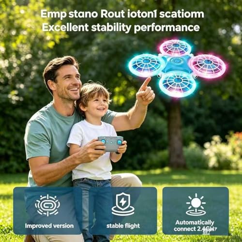 Mini Drohne für Kinder ab 6 7 8 9 10 Jahren, Spielzeug Flugzeug mit Fernbedienung, 360° Flip & 3 Geschwindigkeitsstufen, One-Key Start, LED Lichter, Ideal für Innen & Außen, Geschenke für Kinder – Bild 6