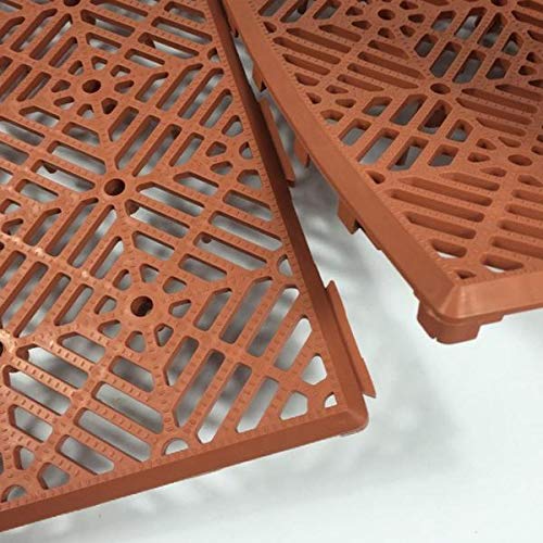 Garden Mile® Antislip modulaire tuinpadtegels patio terrasplanken in elkaar grijpende tegels weerbestendig antislip dekplank waterdicht sterk robuust duurzaam kunststof (terracotta x 5) - Image 5