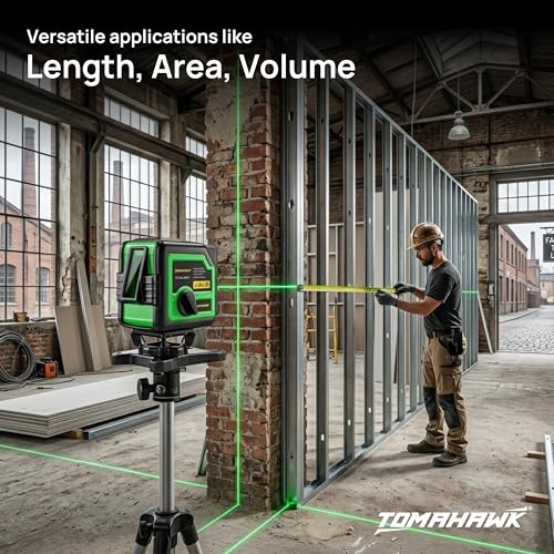 Image of Tomahawk TLL-2CL-4H1V Laser Level | 30m (98 feet) | 5-Line | Laser Level for Home, Workshop & Professional Use