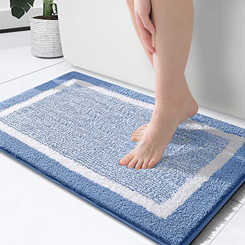 smiry Microfiber Non-Slip Bath Mats for Bathroom Extra Soft Absorbent Bathroom Mats Rugs