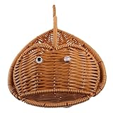 Conception en forme de poisson : présente un design en forme de poisson, ajoutant du plaisir et de la gentillesse à votre maison avec ce panier tissé, des paniers en rotin imitation pour le rangement, un support en rotin imitation