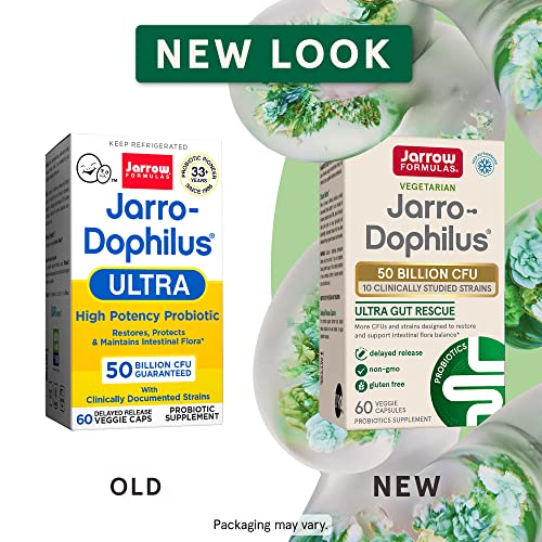 Jarrow Formulas Jarro-Dophilus Ultra Gut Rescue - 50 Billion Cfu Per Serving - Probiotics Restore, Protect & Maintain Intestinal Flora - 60 Servings (Delayed Release) #TOP1