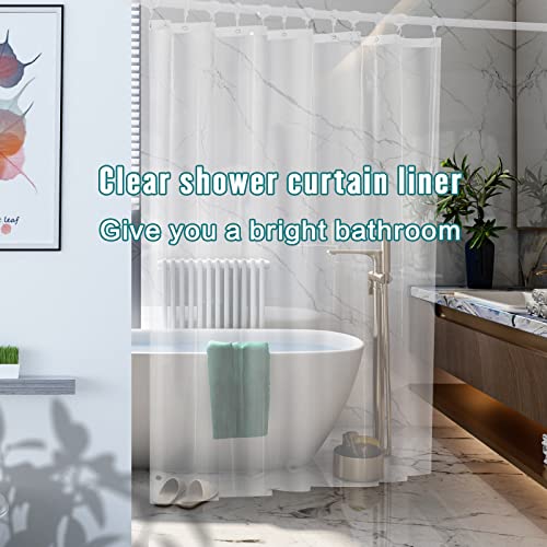 Cozyide Shower Curtain Liner 72 X 72 Inches Plastic Shower Curtain Peva 4 Gauge Shower Liner Lightweight Plastic Waterproof Curtains For Bathroom And Bathtub With Grommets Hole And Magnets (Clear, 1) #TOP1