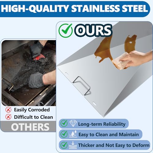 Image of SafBbcue Drip Tray & 10 Aluminum Liners for Traeger Woodridge Pro, BAC818 | Stainless tray + 10 liners, Tray: 31 inchx16.8 inch, Liners: 32.25 inchx15.75 inch, Fits Woodridge Pro TFB97JLH & Elite TFC97XLH, Rust-proof