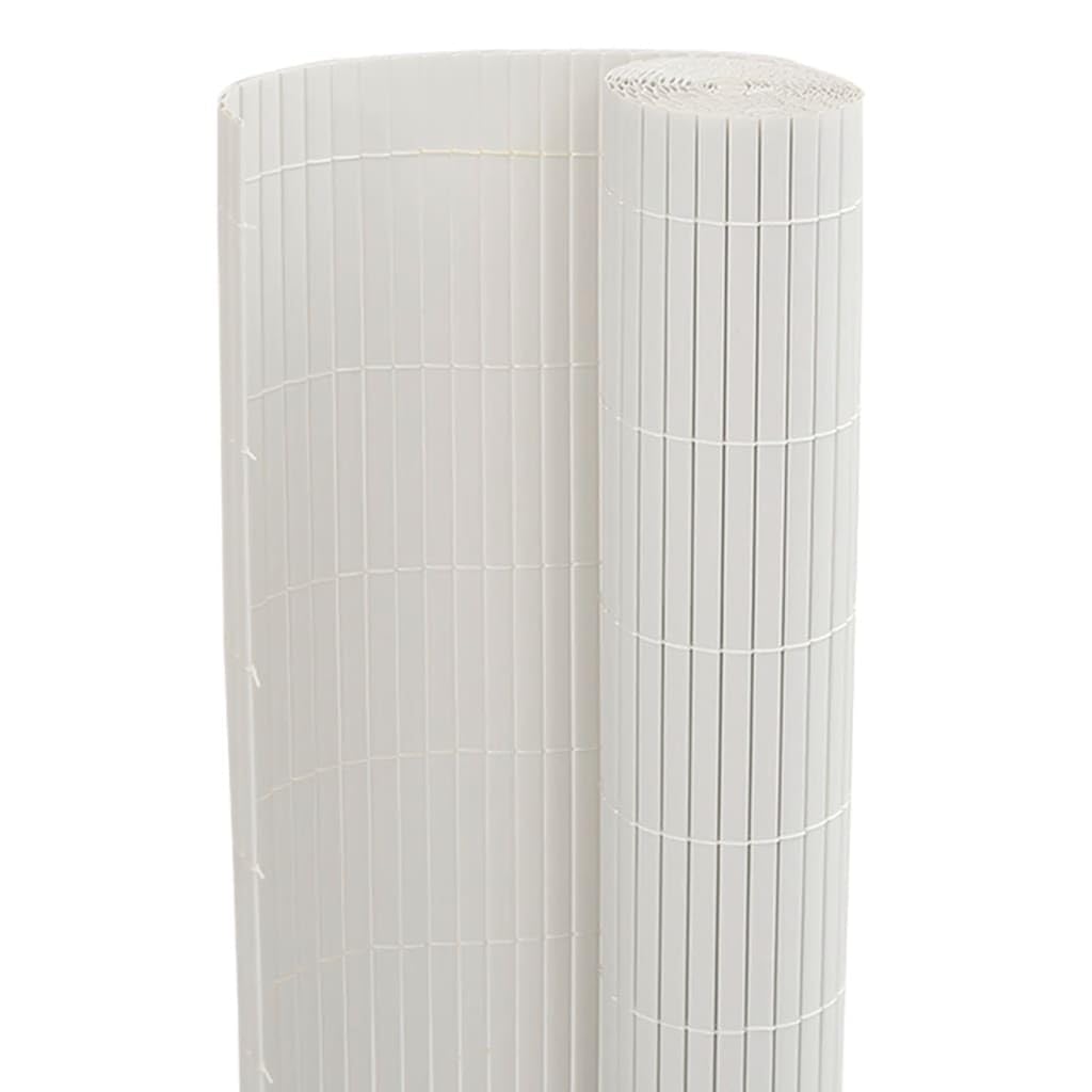 vidaXL Gartenzaun Doppelseitig Weiß 1,8x3 m PVC, Sichtschutzmatte, Sichtschutz, Zaun, Sichtschutzzaun, Windschutz, Windschutzmatte, Sonnenschutzmatte