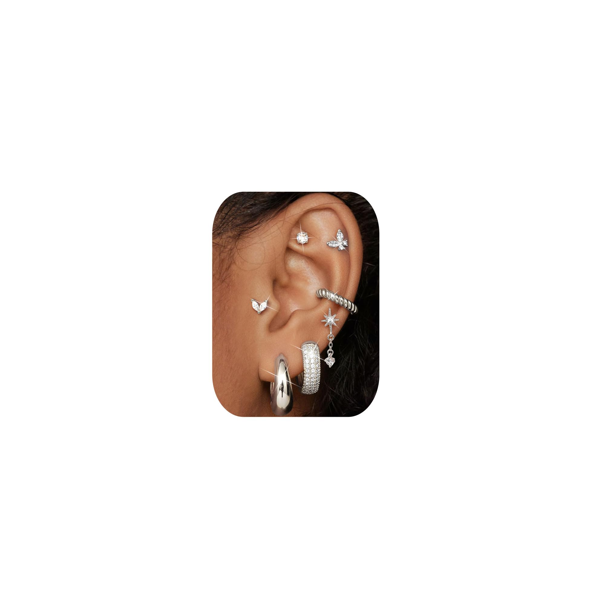 Set 4 Paia Grandi Orecchini Cerchio In Acciaio Inossidabile 316L - Oro E Argento, Ipoallergenici, Diametri 20-70 Mm, Con Confezione Regalo