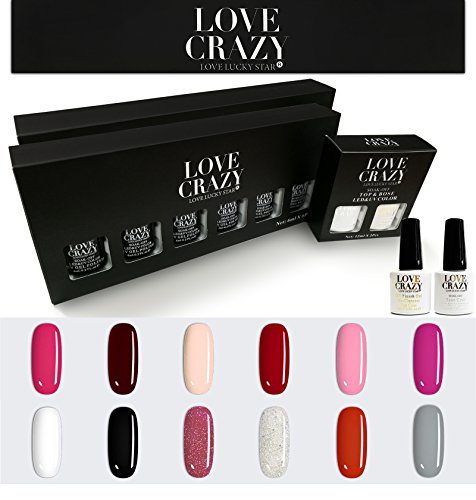 Esmaltes de gel para uñas quebradizas y sin brillo solución 12 colores con base y top