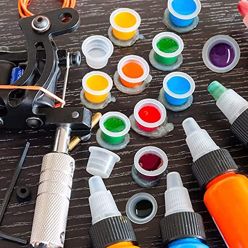 Image of Tattoo Ink Caps, Urknall 300pcs Ink Cups Pigment Caps Disposable Cups for Tattooing Mixed Szie 100pcs #S 100pcs #M 100pcs #L for Tattoo Ink Supplies