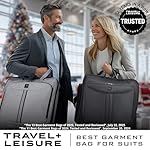 Premium Suit Garment Bag Carry On - Hangs 4 Suits - Travel & Business with Shoulder Strap and Laptop Compartment - Image 3