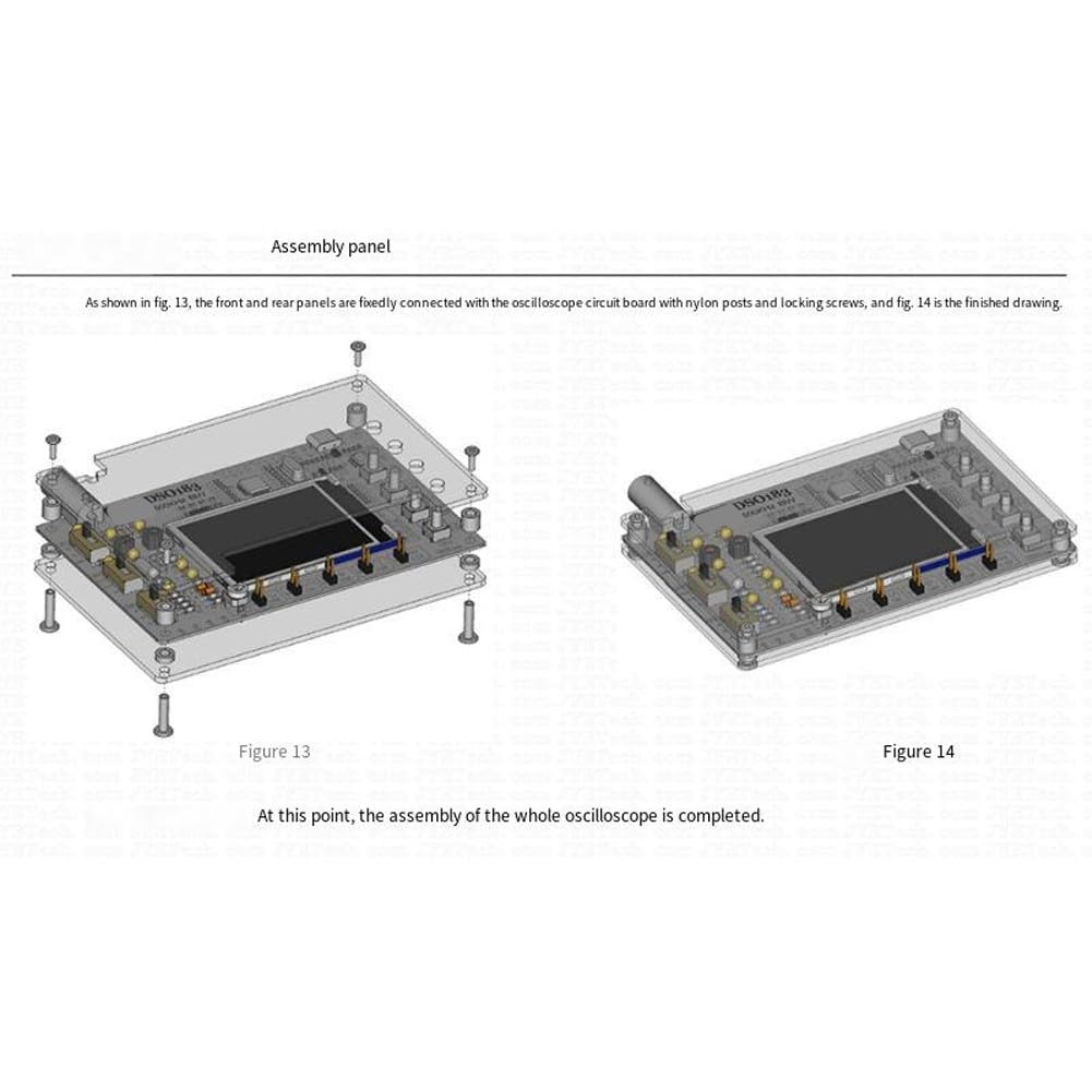 DSO183 Digitales Oszilloskop-Set, 500 kHz Bandbreite 12-Bit ADC mit Signalgenerator, DC 5 V Typ-C betriebenes DIY-Trainingswerkzeug
