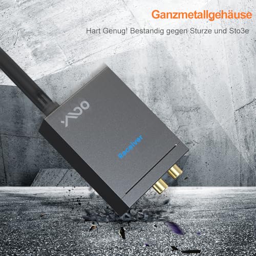 YMOO 2,4GHz Audio funkübertragung Sender Empfänger Kit, Cinch 3.5mm Klinke Audio Adapter, 20ms niedrige Latenz, 48kHz/24Bit HiFi Stereo für TV/PC zu Lautsprecher/CD Player/Amp,320 Fuß – Bild 6