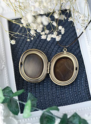Handmade Oval Shaped Photo Locket with dried Pressed Flowers Locket pendant Necklace4