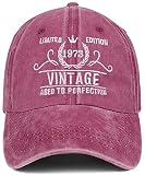 50th Birthday Gifts for Women Men Vintage 1973 Baseball Cap Ideas Gift Party Hats Parents Turning 50