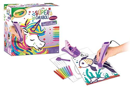 CRAYOLA Súper Ceraboli Unicornio Neón multicolor con aplicador térmico de cera de 1 unidad