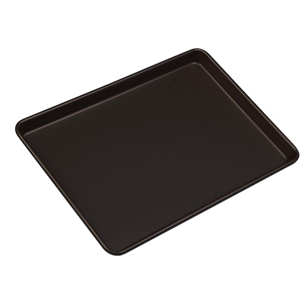 ZHANGXIAO Plato De Hornear, Hogar Horno Bandeja Antiadherente Acero Carbono Rollo De Pastel Mollete Horneando Plato De Hornear (Color : Negro, tamaño : 44.4×29.8×2.2cm)