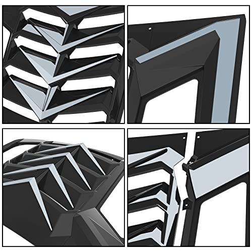 Kewisauto Window Louver For Camaro 16-21 Rear & Side Window Louver Sun Shade Cover Vent Gt Lambo Style For Chevrolet Chevy Camaro 2016-2021 (Abs, Glossy Black) #TOP2