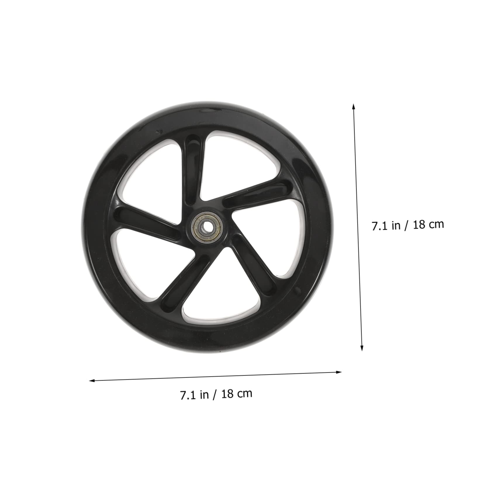 180mm Ruedas de Patinete Negras Rodamientos, 2 Piezas de Pu