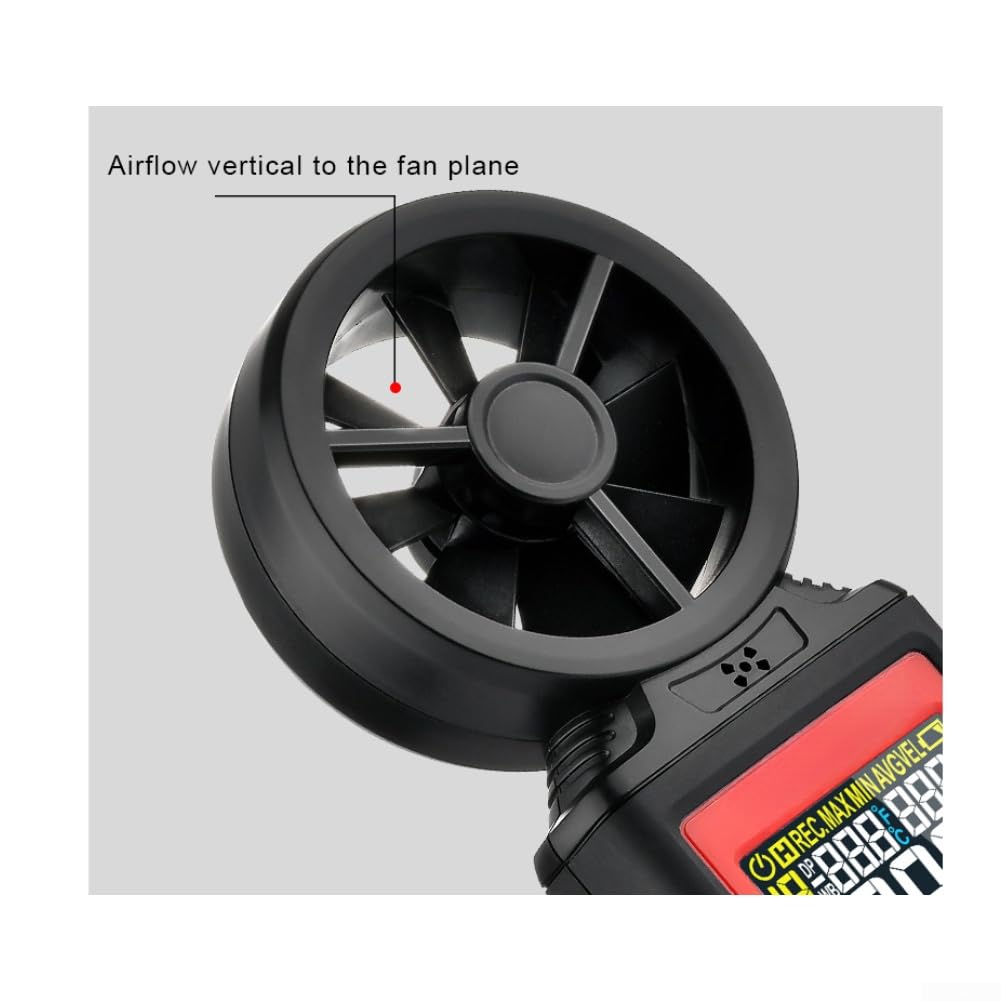 Digitales Anemometer Handheld Windmesser misst Luftgeschwindigkeit Volumen Temperatur Feuchtigkeit HD Farbdisplay mehrere Einheiten m/s km/h ft/s Knoten Datenhaltung USB Schnittstelle(HT625A)