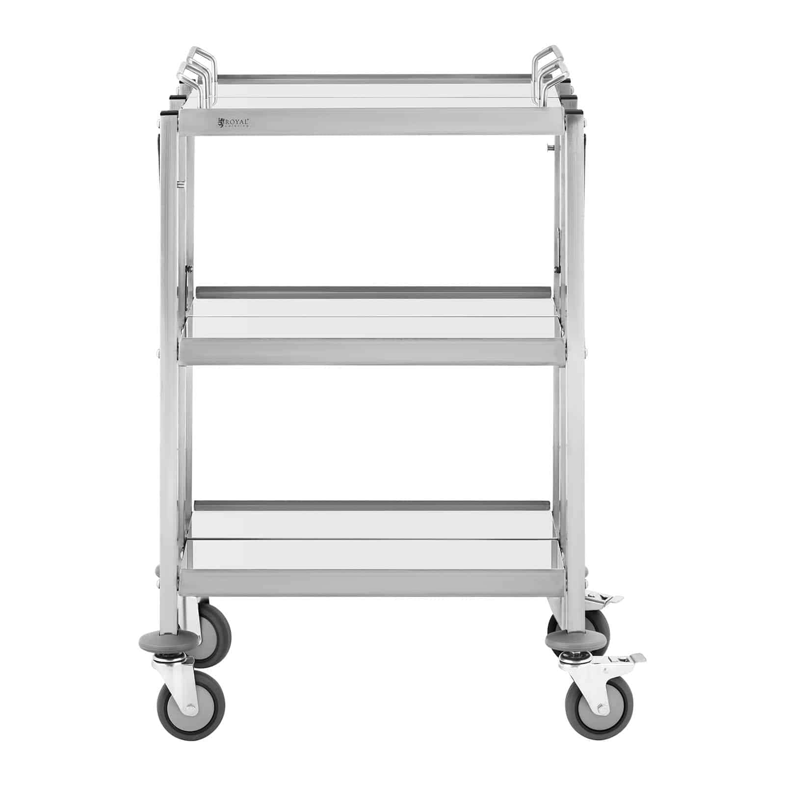 Royal Catering RCSW-100 Carrello da portata a 3 bordi 40 x 58 cm, 90 kg, pieghevole, in acciaio inox, da cucina