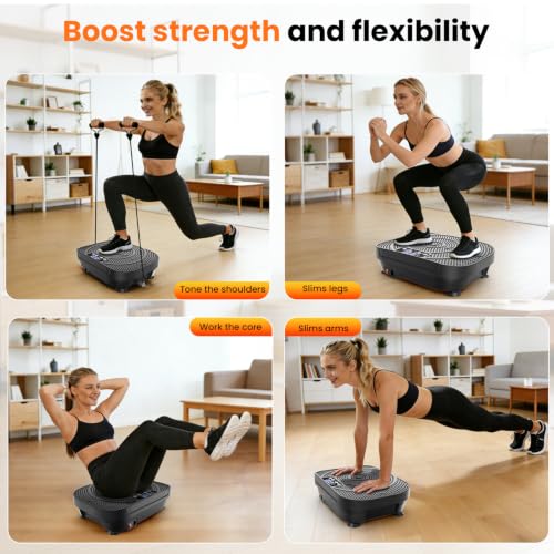 Image of AXV Vibration Plate Fitness Platform Exercise Machine Vibrating Shaking Full Body Shaker Workout Vibrate Stand Shake Board Sport for Weight Loss Fat Burner for Gym Home Office