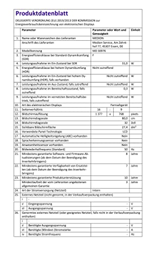 MEDION E13297 (MD 30976) 80 cm (32 Zoll) HD Fernseher (integrierter DVD-Player, Triple Tuner Receiver DVB-T2 DVB-C DVB-S2, 3 x HDMI, SCART, VGA, USB, Mediaplayer, CI+) MEDION E13297 (MD 30976) 80 cm (32 Zoll) HD Fernseher (integrierter DVD-Player, Triple Tuner Receiver DVB-T2 DVB-C DVB-S2, 3 x HDMI, SCART, VGA, USB, Mediaplayer, CI+)