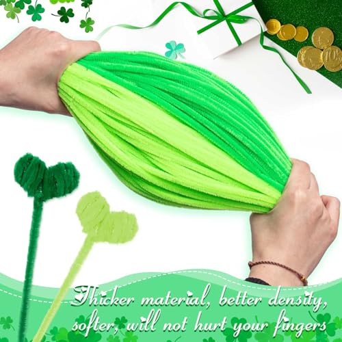 Image of Peryiter 500 Pcs Pipe Cleaners for DIY Flower Bouquets, Chenille Stems for Graduation Bouquet Crafts, Fuzzy Sticks for Handmade Flowers, DIY Gift, Art Projects(Green,12 Inch)