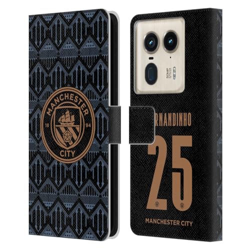 Head Case Designs Officially Licensed Manchester City Man City FC Fernandinho 2020/21 Players Away Kit Group 2 Leather Book Wallet Case Cover Compatible with Motorola Edge 50 Ultra/X50 Ultra