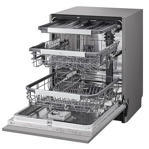 LG DB476TXS Geschirrspüler, 43 dB, Energieklasse A, Dampf, ThinQ, Silber