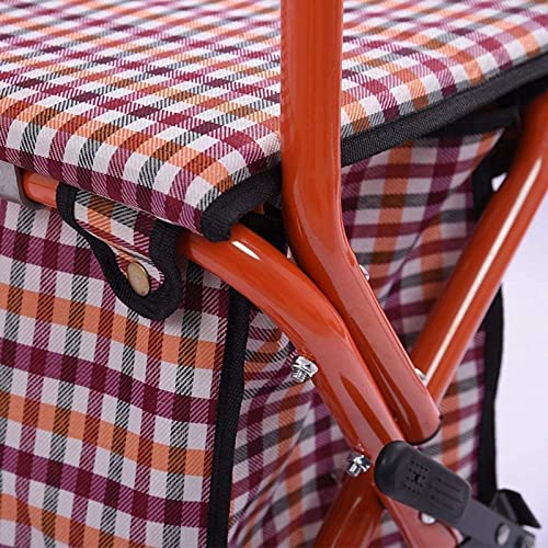 cvhtroe Rollator Walker Trolley Einkaufstrolley, praktischer zusammenklappbarer Trolley - vierrädriger Einkaufswagen für… – Bild 8