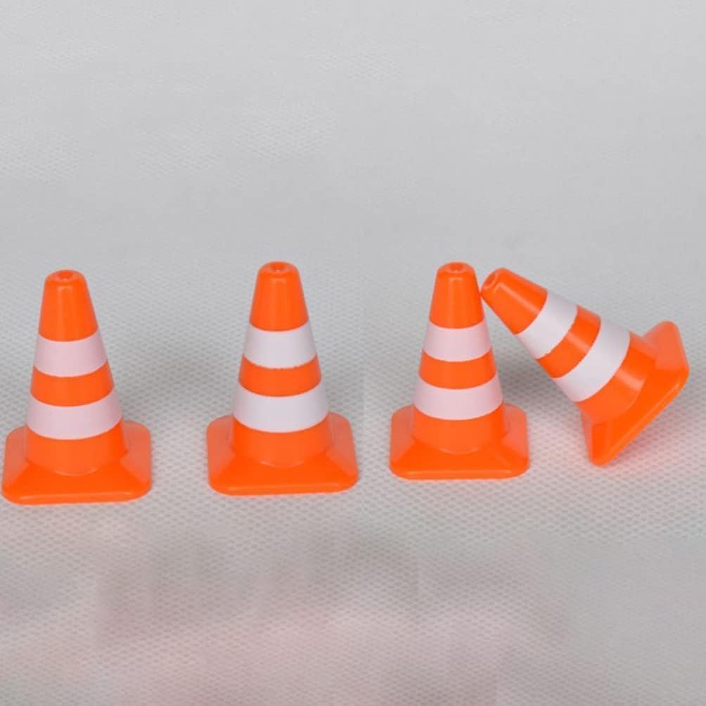 Cldaisy 28Pcs Orange Miniature Road Cone Orange Mini Traffic Cones Plastic Sign Road Toy Roadblock Cone Sign Model Photo Prop Small Construction - Image 4