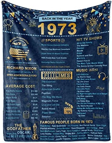 Shanfeirui 50th Birthday Gifts for Women, 50th Birthday Gifts for Men, 50th Birthday, 50th Wedding, 50th Wedding Ideas, Back in 1973 Gifts Blanket 50 × 60 inches
