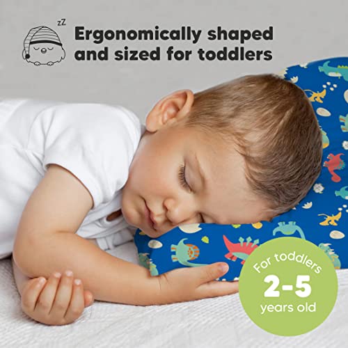 Toddler Pillow with Pillowcase, 13x18 My Little Dreamy Pillow (DinoWorld) by KeaBabies - Used condition - Image 2