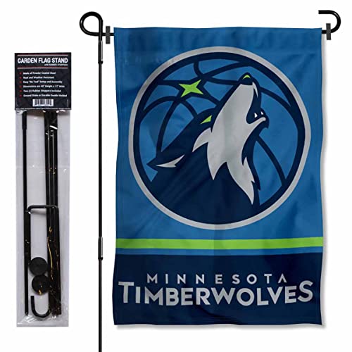 Minnesota Timberwolves Wordmark - Soporte para bandera de jardín y poste Cover