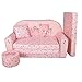 Produktbild FORTISLINE Kindersofa Kindercouch Aufklappen Bettfunktion + Hocker W319 Viele Muster (Bärchen)