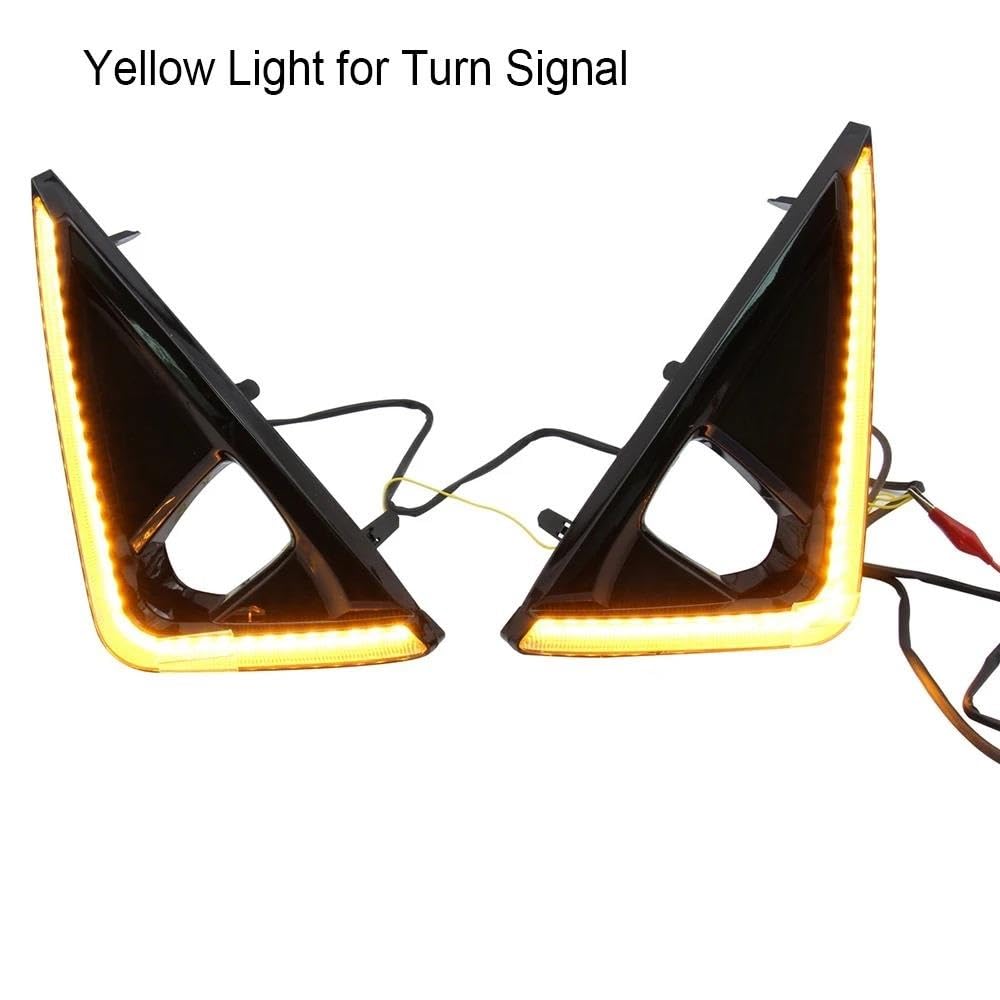 Luces de giro 2 Luces LED De Circulación Diurna De 12 V Coche Relé Señal Giro Amarillo Impermeables Para Toyota Para Alphard 2018-2019 Lámpara Antiniebla DRL. intermitente