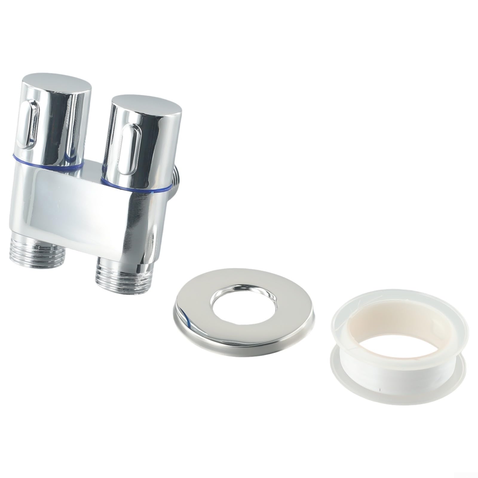 Válvula de ángulo de control, G1/2 1 en 2 hacia fuera, doble control, llave de lavadora, accesorios de repuesto para válvula triangular de inodoro