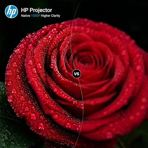 Image of HP MC475 Official Licensed App Native 1080P Full HD Mini Projector with WiFi & Bluetooth, Portable Projector 4K Support, Auto Focus, Short Throw Smart Movie Projector for Outdoor & Bedroom