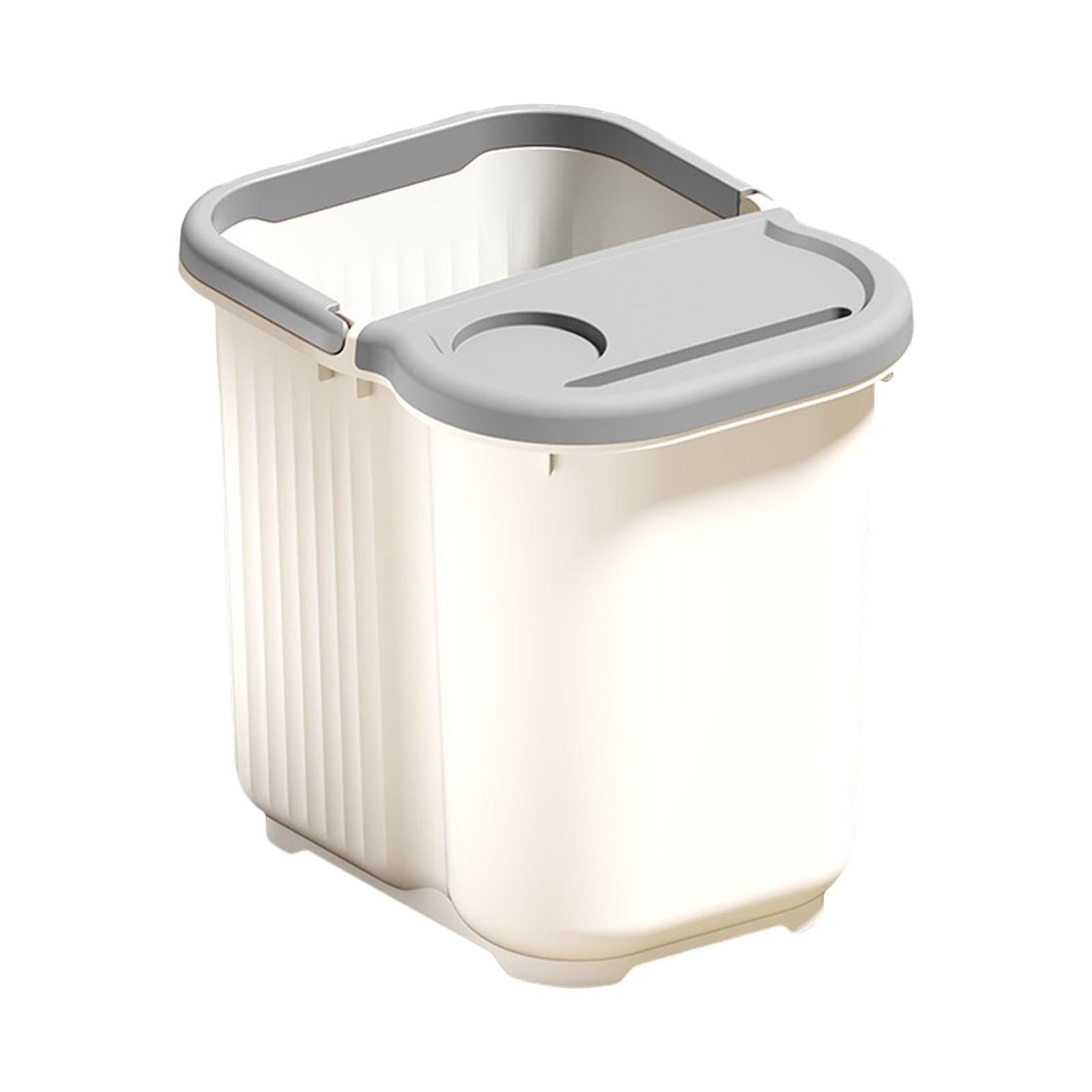 Vaschetta per Pedicure con Vaschetta Grande, Punti Massaggianti per I Piedi, in Materiale PP con Manico Antiscivolo, Adatta per Uso Domestico Fa, Bianco Grigio, L