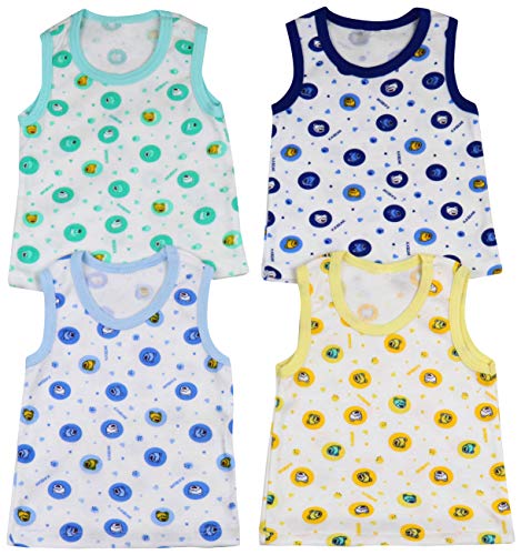 Image of ToBeInStyle Boys' Pack of 4 100% Cotton Tank Tops Unisex Everyday Undershirts