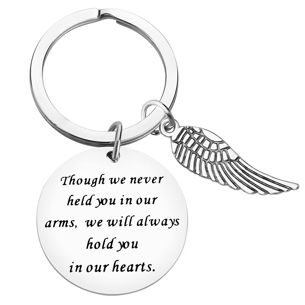 Baipilu Unisex Infant Loss Of Kid Keyring Loss Of Baby Keyring Memorial Jewelry Gift Loss Of Kids Keychain Though We Never Held You In Our Arms We Will Always Hold You In Our Hearts Keychain Miscarriage Keepsake Baby Sympathy Gift