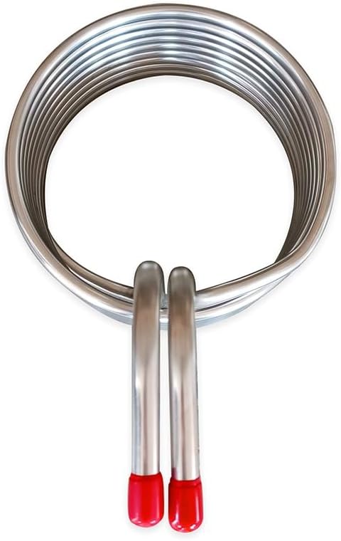 Stainless Steel Immersion Wort Chiller – 304 SS 8m Coil, 9.52mm Pipe – Fast Cooling for Homebrew Beer & Wine – 230mm Disc Diameter
