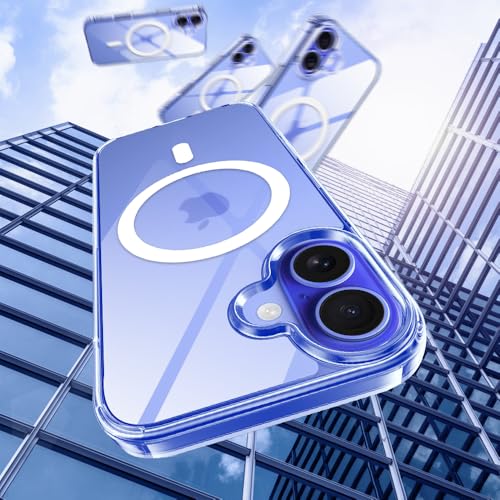 Image of Amozo for iPhone 16 Plus Back Case Cover | Ultra Hybrid Mag-Safe Camera and Drop Protection Back Case Cover for iPhone 16 Plus - (Polycarbonate|Clear)