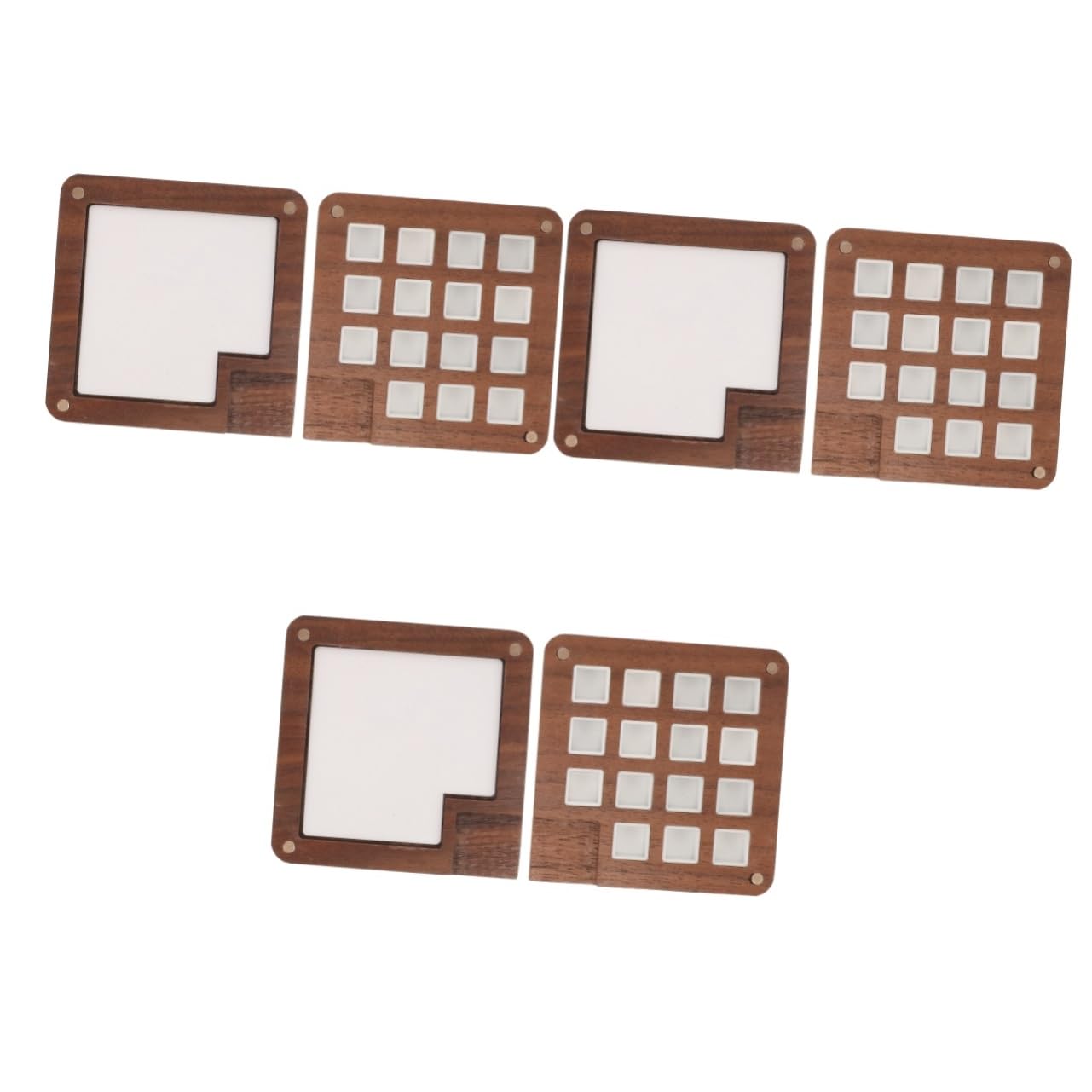 HOMSFOU 3 Stück Holz Pigmentmischbox Wasserfarben Palette mit Fächern für Künstler für Aquarell Öl und Gouachefarben Leicht zu Reinigen und Langlebig