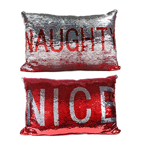 DEI Naughty and Nice Pillow, 1 Count (Pack of 1), Multicolored
